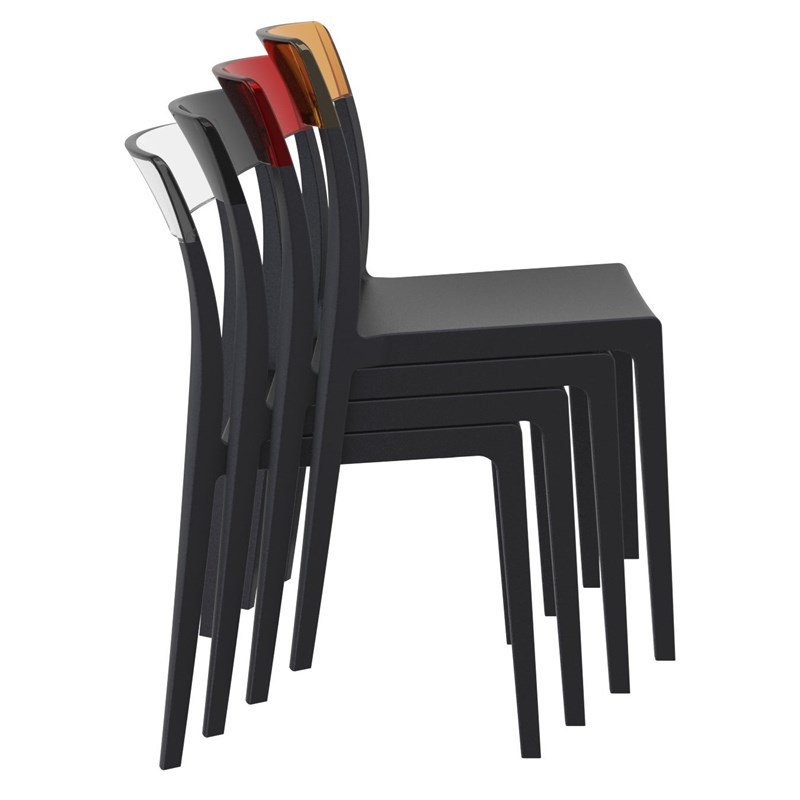 Compamia Flash Patio Dining Chair in White Transparent Amber