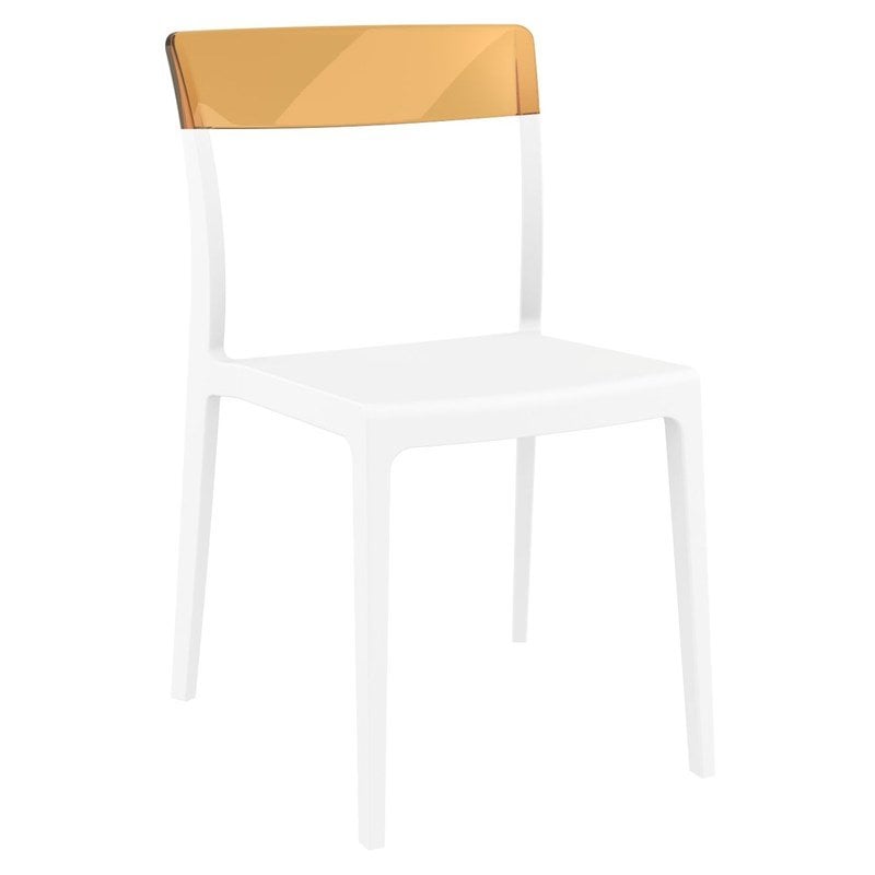 Compamia Flash Patio Dining Chair in White Transparent Amber