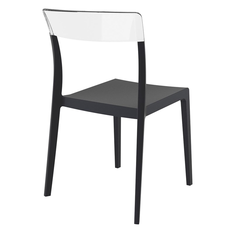 Compamia Flash Patio Dining Chair in Black Transparent Clear