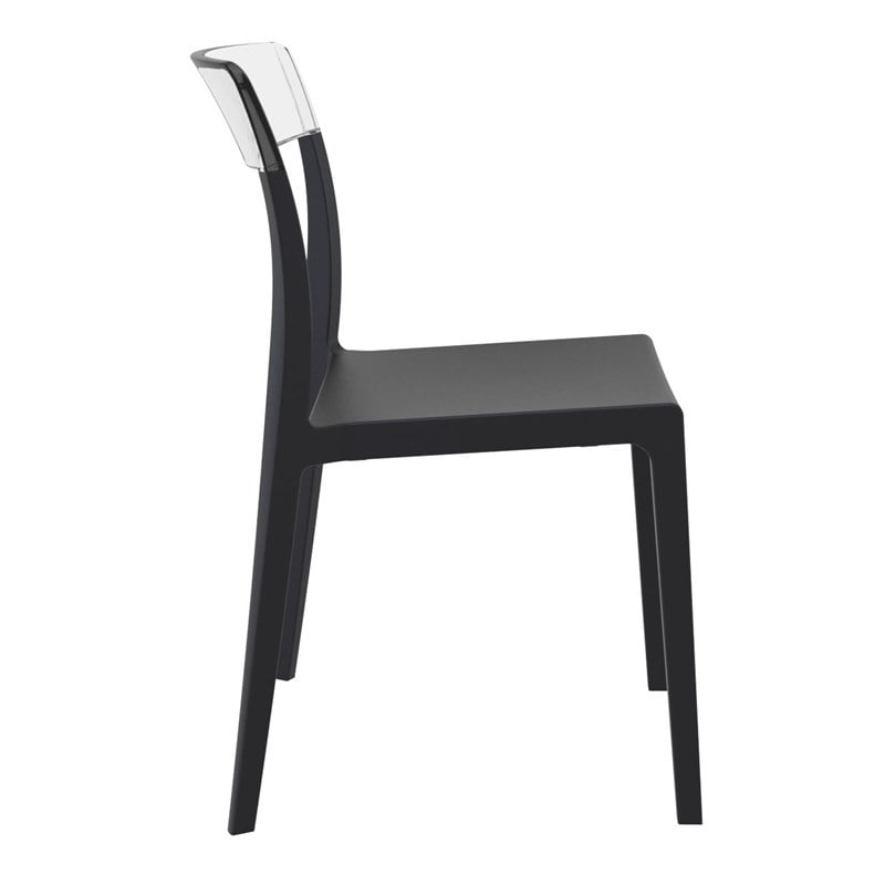 Compamia Flash Patio Dining Chair in Black Transparent Clear
