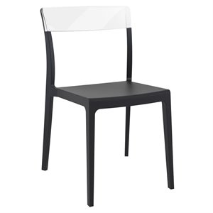 Compamia Flash Patio Dining Chair in Black Transparent Clear