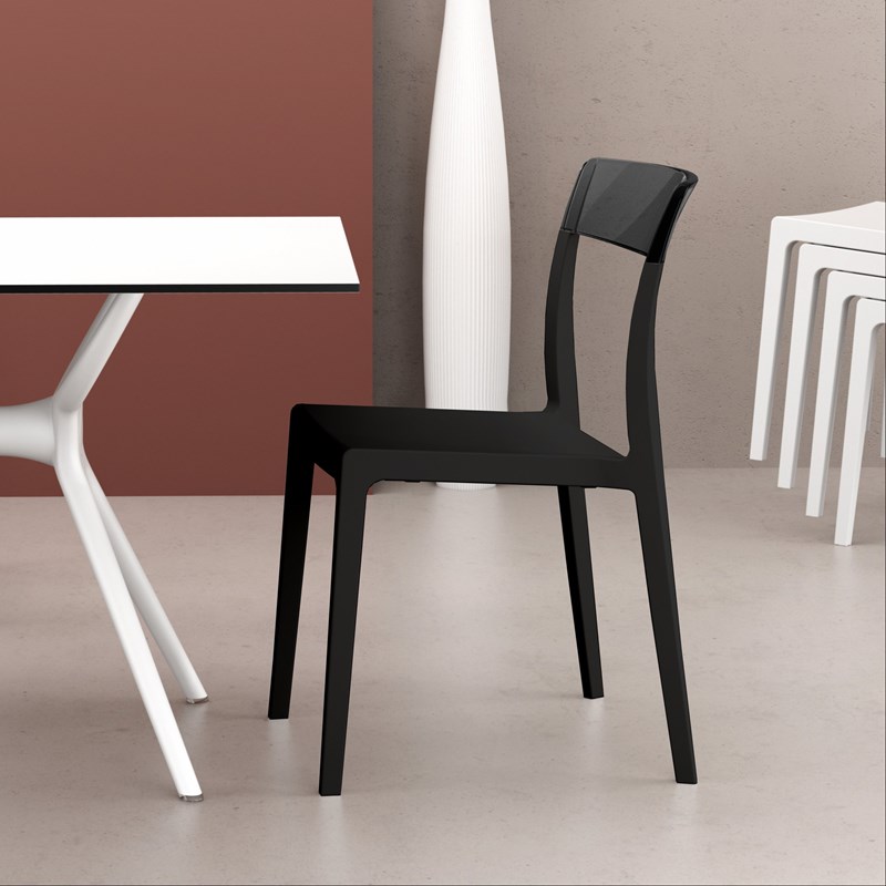 Compamia Flash Patio Dining Chair in Black Transparent Black