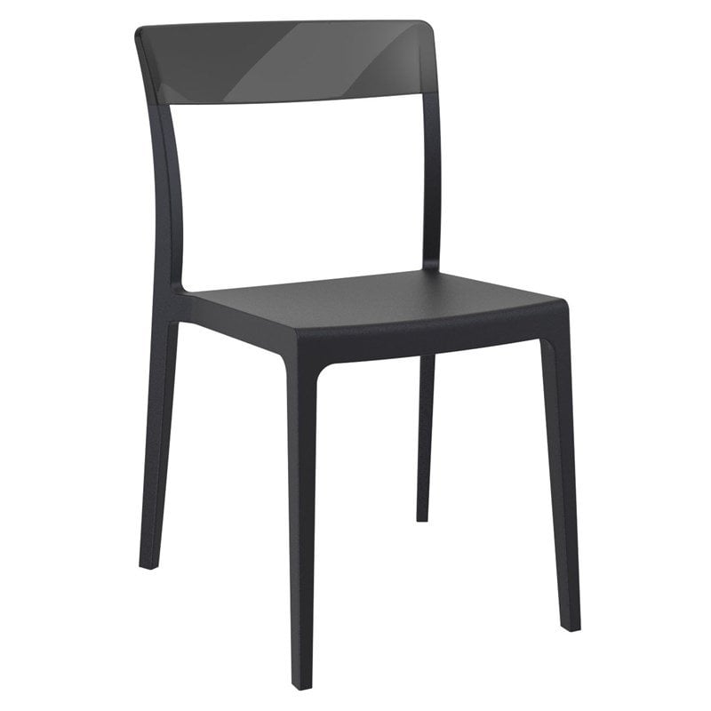 Compamia Flash Patio Dining Chair in Black Transparent Black