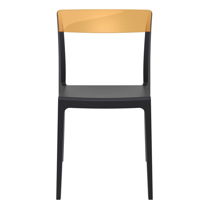 Compamia Flash Patio Dining Chair in Black Transparent Amber