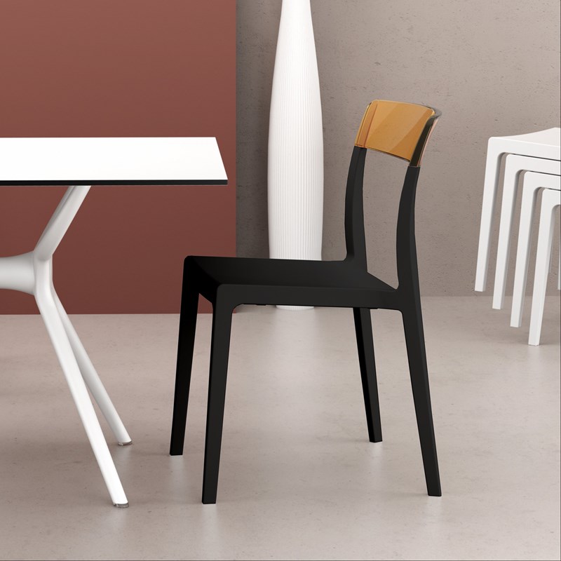 Compamia Flash Patio Dining Chair in Black Transparent Amber