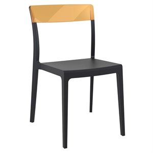Compamia Flash Patio Dining Chair in Black Transparent Amber