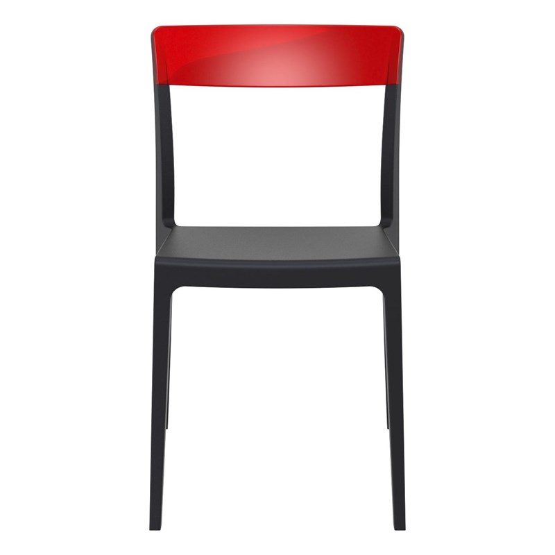Compamia Flash Patio Dining Chair in Black Transparent Red