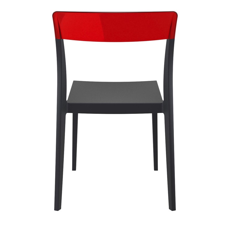 Compamia Flash Patio Dining Chair in Black Transparent Red