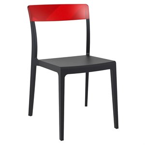 Compamia Flash Patio Dining Chair in Black Transparent Red