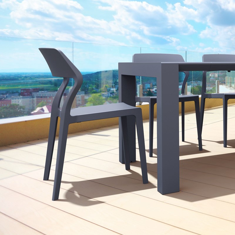 Compamia Snow Patio Dining Chair in Dark Gray
