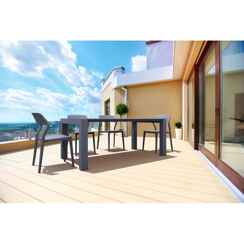 Compamia Snow Patio Dining Chair in Dark Gray
