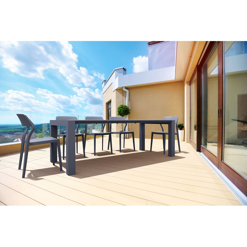Compamia Snow Patio Dining Chair in Dark Gray