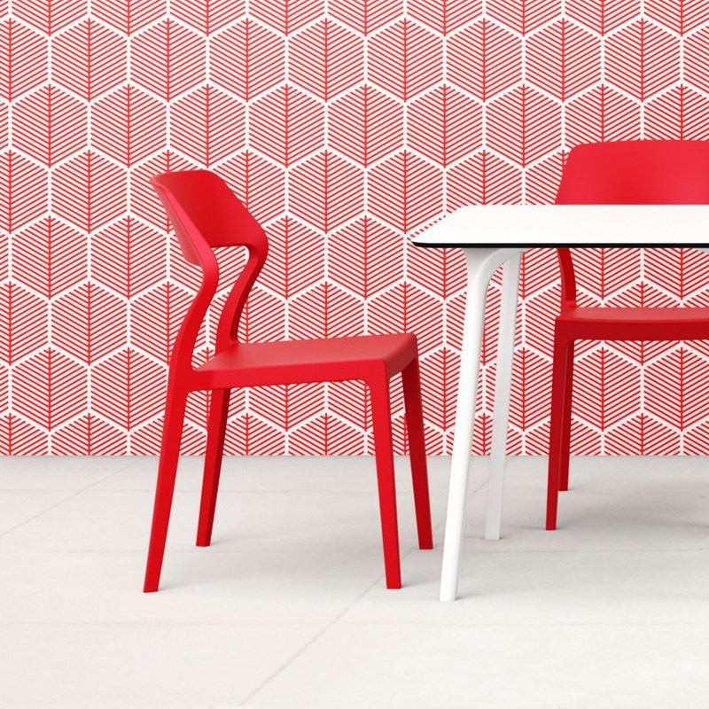 Compamia Snow Patio Dining Chair in Red
