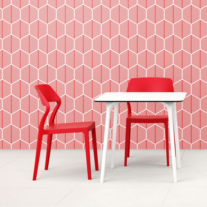 Compamia Snow Patio Dining Chair in Red