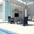 Compamia California 3 Piece Patio Conversation Set in Dark Gray