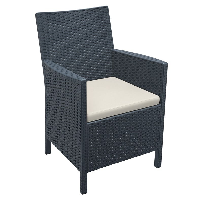 Compamia California 7 Piece Patio Conversation Set in Dark Gray