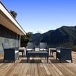 Compamia California 7 Piece Patio Conversation Set in Dark Gray