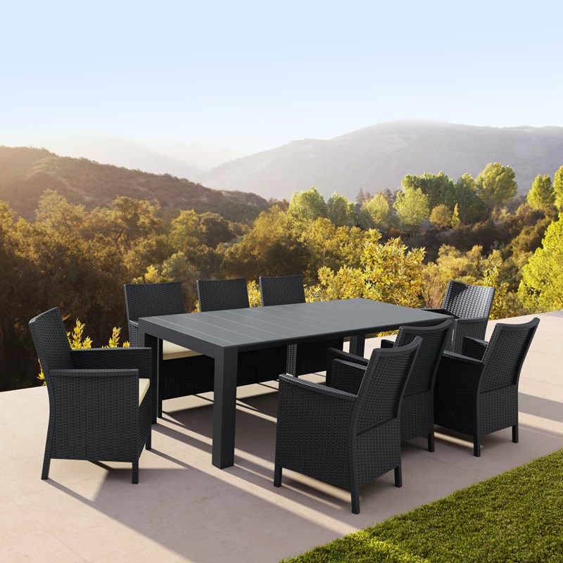 Compamia California Wickerlook Outdoor Chair in Dark Gray