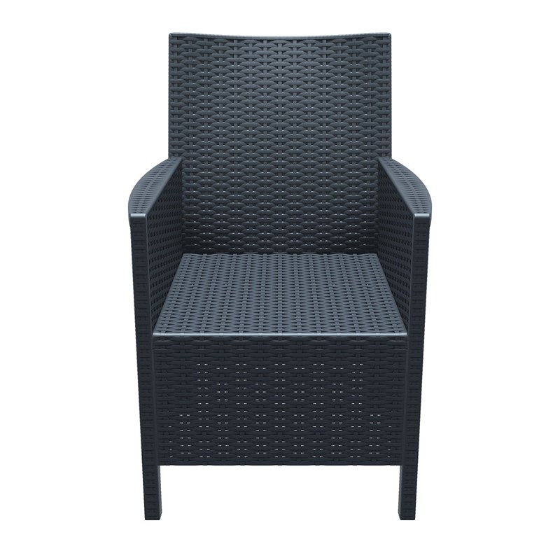 Compamia California Wickerlook Outdoor Chair in Dark Gray