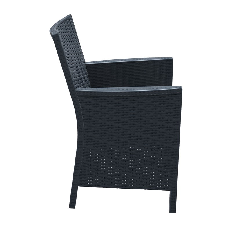 Compamia California Wickerlook Outdoor Chair in Dark Gray