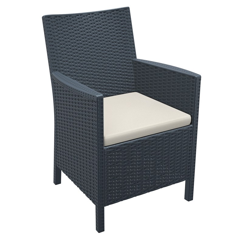Compamia California Wickerlook Outdoor Chair in Dark Gray