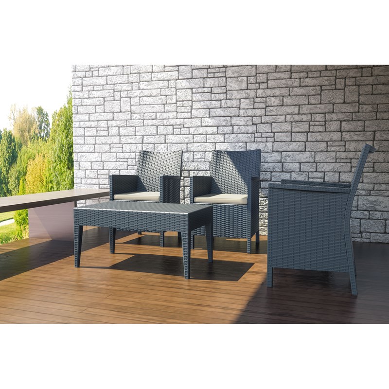 Compamia California Wickerlook Outdoor Chair in Dark Gray