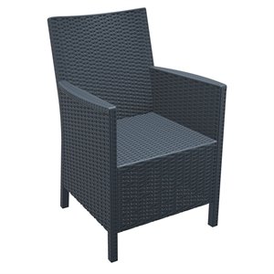 Compamia California Wickerlook Outdoor Chair in Dark Gray