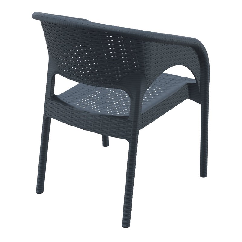 Compamia Panama Patio Dining Arm Chair in Dark Gray