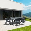 Compamia Panama Patio Dining Arm Chair in Dark Gray