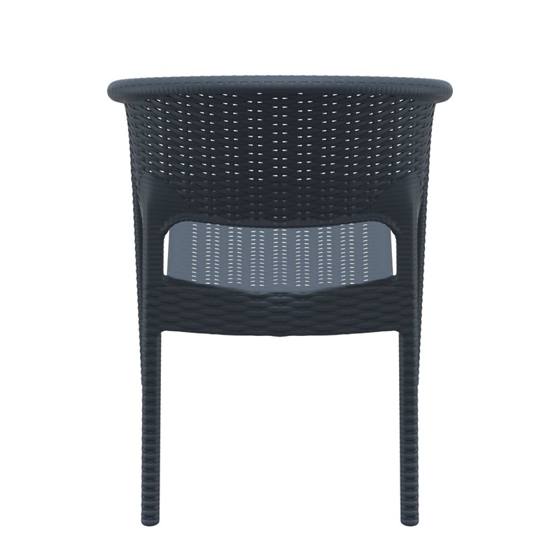 Compamia Panama Patio Dining Arm Chair in Dark Gray