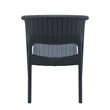Compamia Panama Patio Dining Arm Chair in Dark Gray