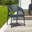 Compamia Panama Patio Dining Arm Chair in Dark Gray