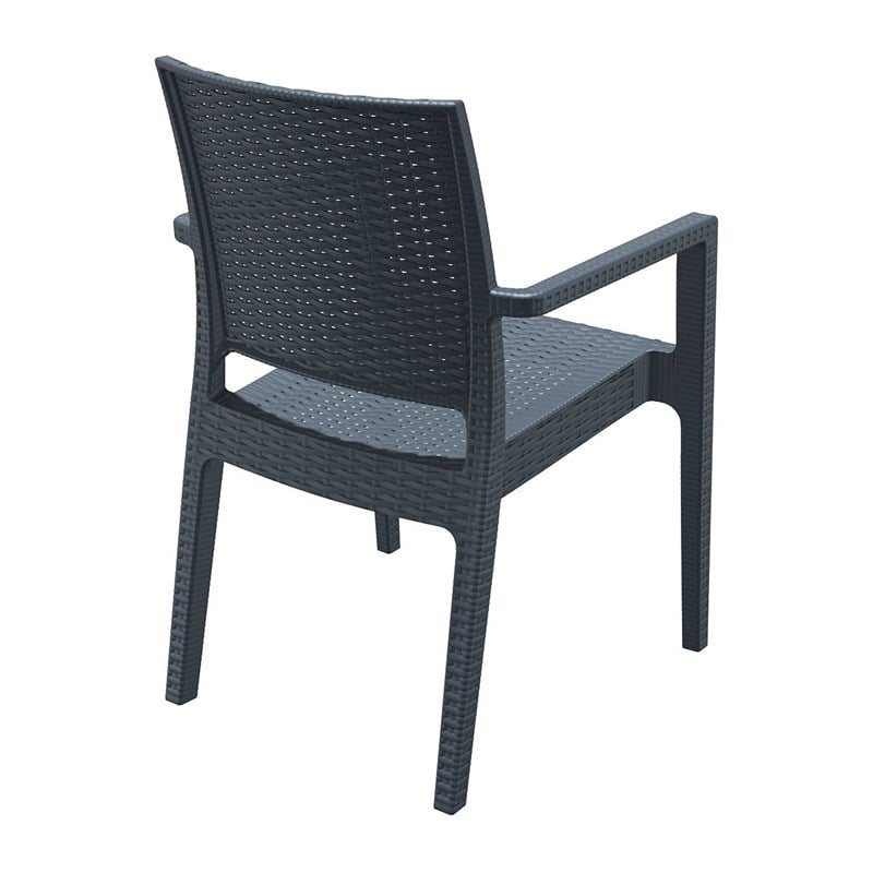Compamia Ibiza Patio Dining Arm Chair in Dark Gray
