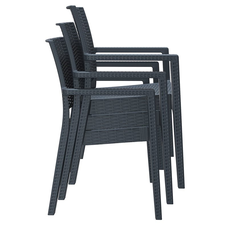 Compamia Ibiza Patio Dining Arm Chair in Dark Gray