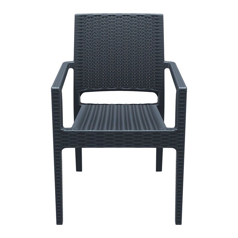 Compamia Ibiza Patio Dining Arm Chair in Dark Gray