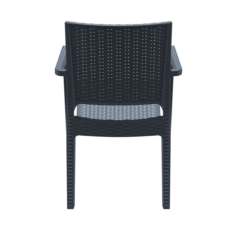 Compamia Ibiza Patio Dining Arm Chair in Dark Gray