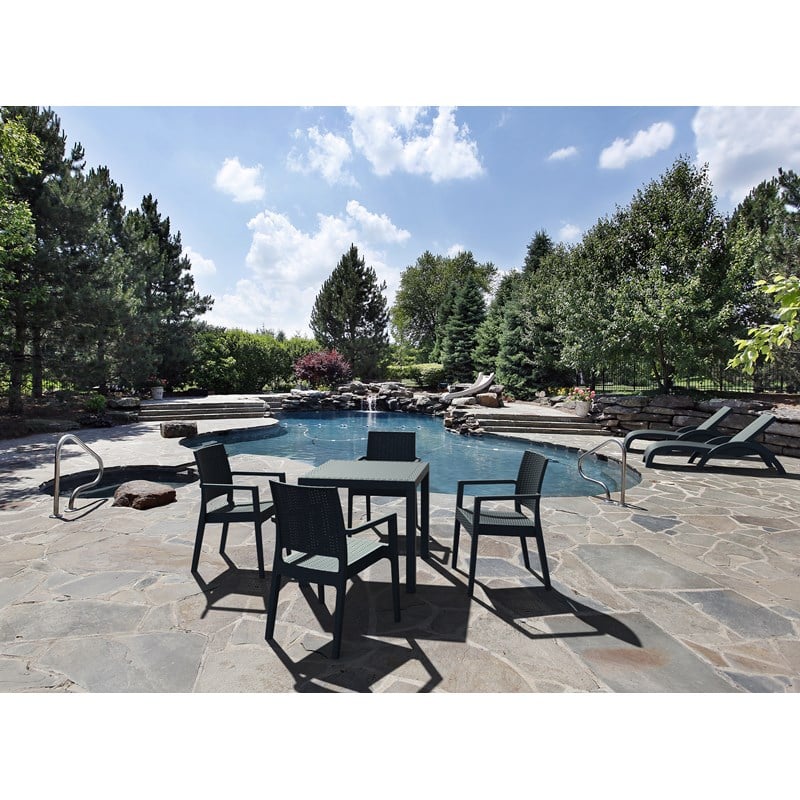 Compamia Ibiza Patio Dining Arm Chair in Dark Gray
