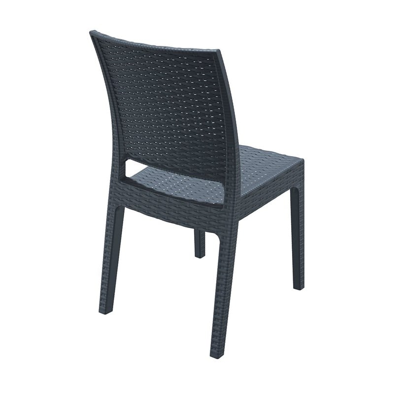 Compamia Florida Wickerlook Patio Dining Chair in Dark Gray