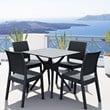 Compamia Florida Wickerlook Patio Dining Chair in Dark Gray