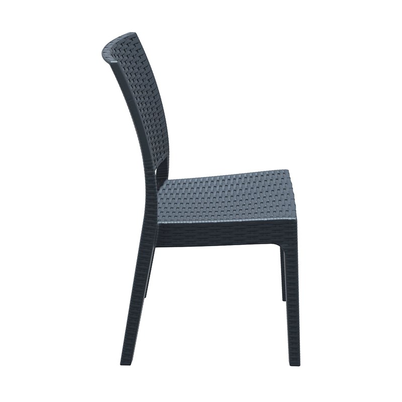 Compamia Florida Wickerlook Patio Dining Chair in Dark Gray