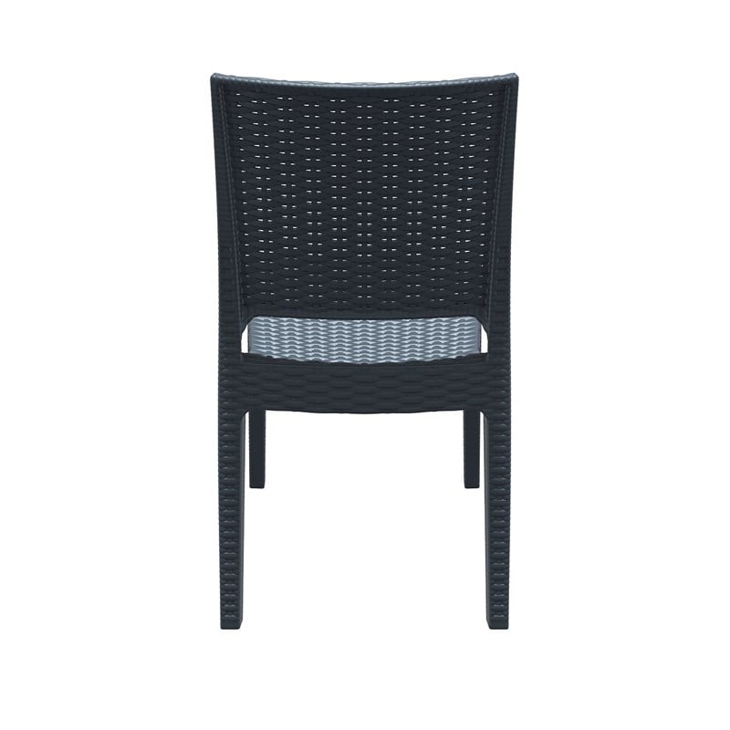 Compamia Florida Wickerlook Patio Dining Chair in Dark Gray