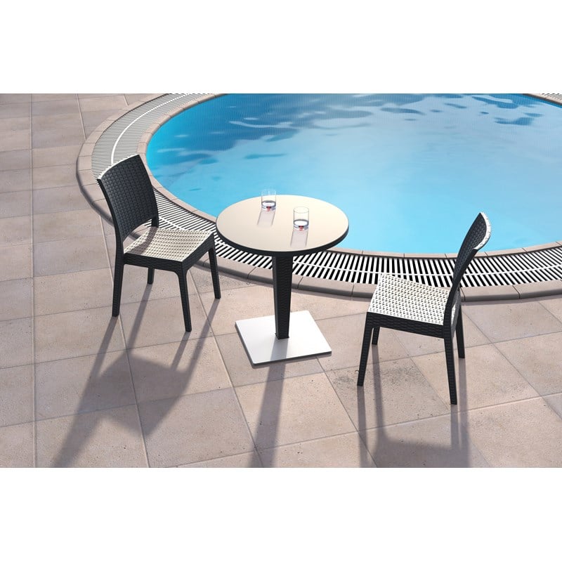 Compamia Florida Wickerlook Patio Dining Chair in Dark Gray