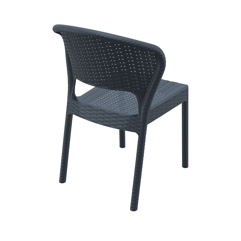 Compamia Daytona Wickerlook Patio Dining Chair in Dark Gray