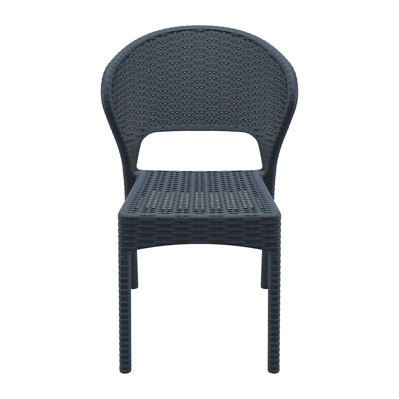 Compamia Daytona Wickerlook Patio Dining Chair in Dark Gray