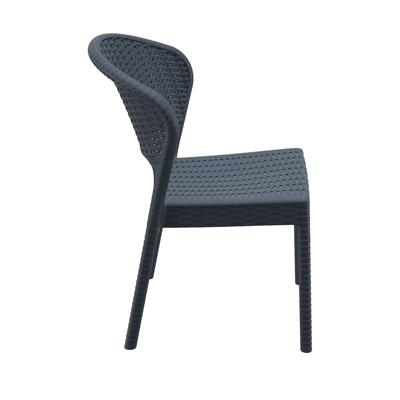 Compamia Daytona Wickerlook Patio Dining Chair in Dark Gray