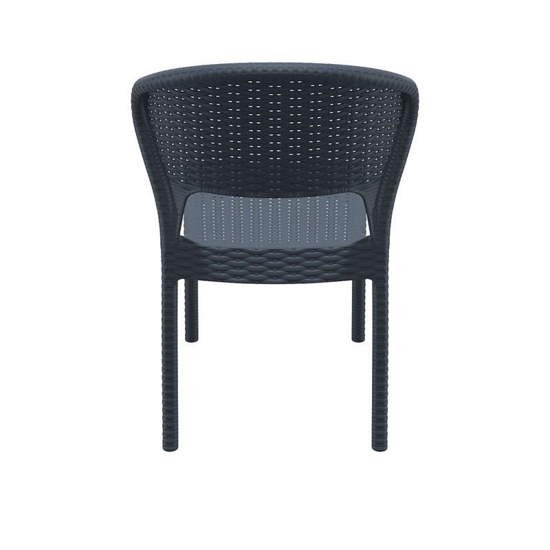 Compamia Daytona Wickerlook Patio Dining Chair in Dark Gray