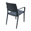Compamia Capri Patio Dining Arm Chair in Dark Gray