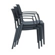 Compamia Capri Patio Dining Arm Chair in Dark Gray