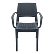 Compamia Capri Patio Dining Arm Chair in Dark Gray