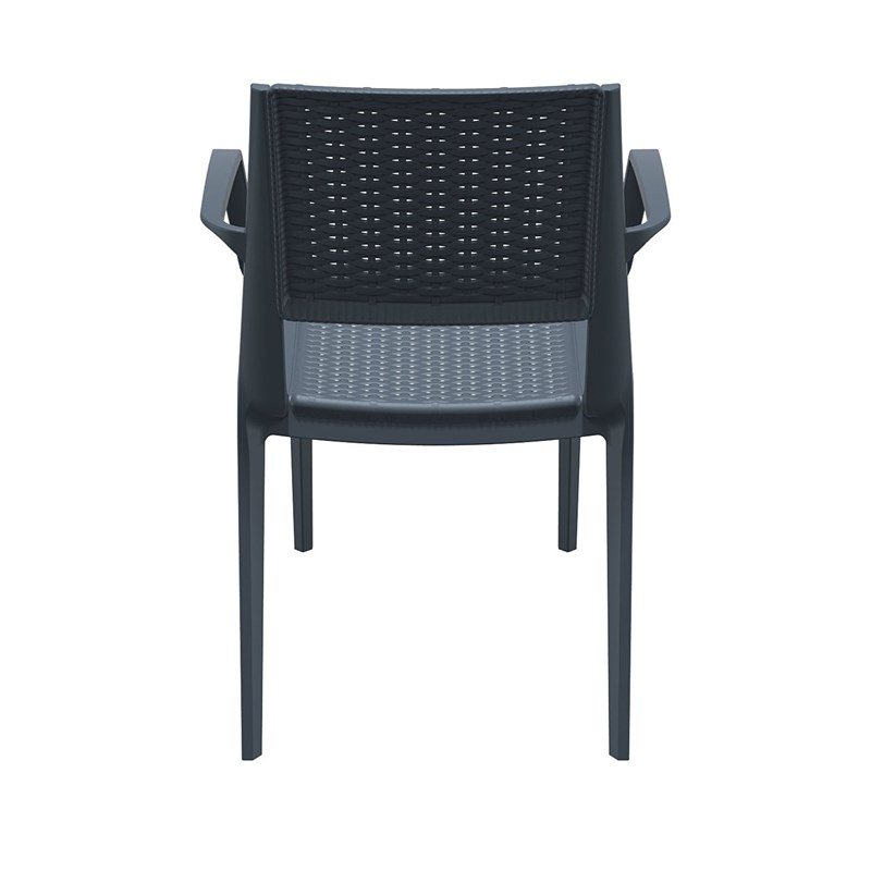 Compamia Capri Patio Dining Arm Chair in Dark Gray